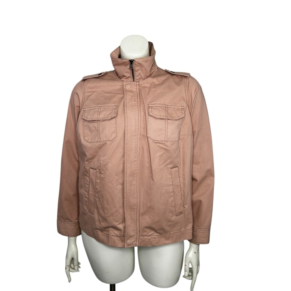 Ruff Hewn Jacket Pink Women's 1X Pockets Zippered Front Unlined